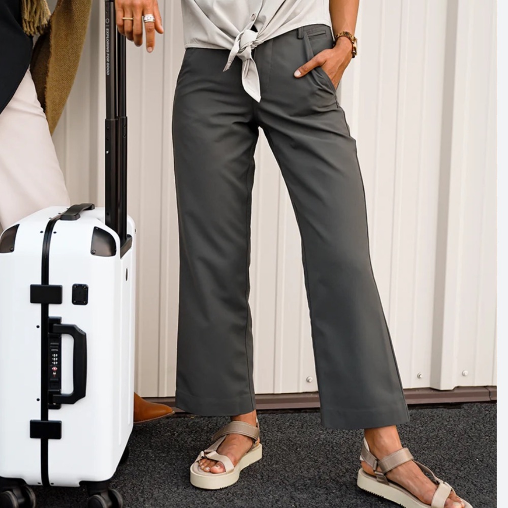 Wayre Jetsetter Stretch Travel Trousers Sz 10 Gray